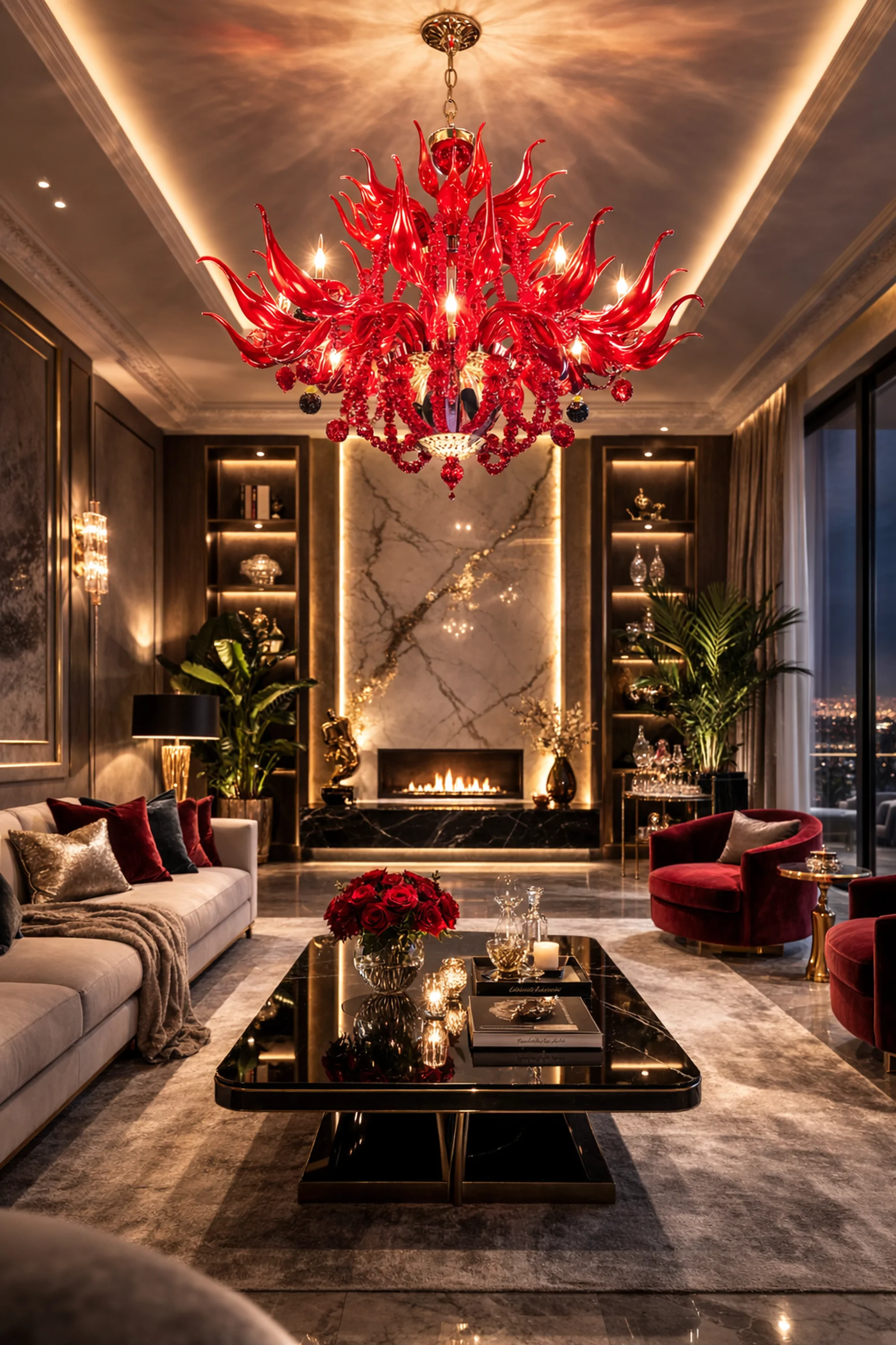 Lampadari con fiamme