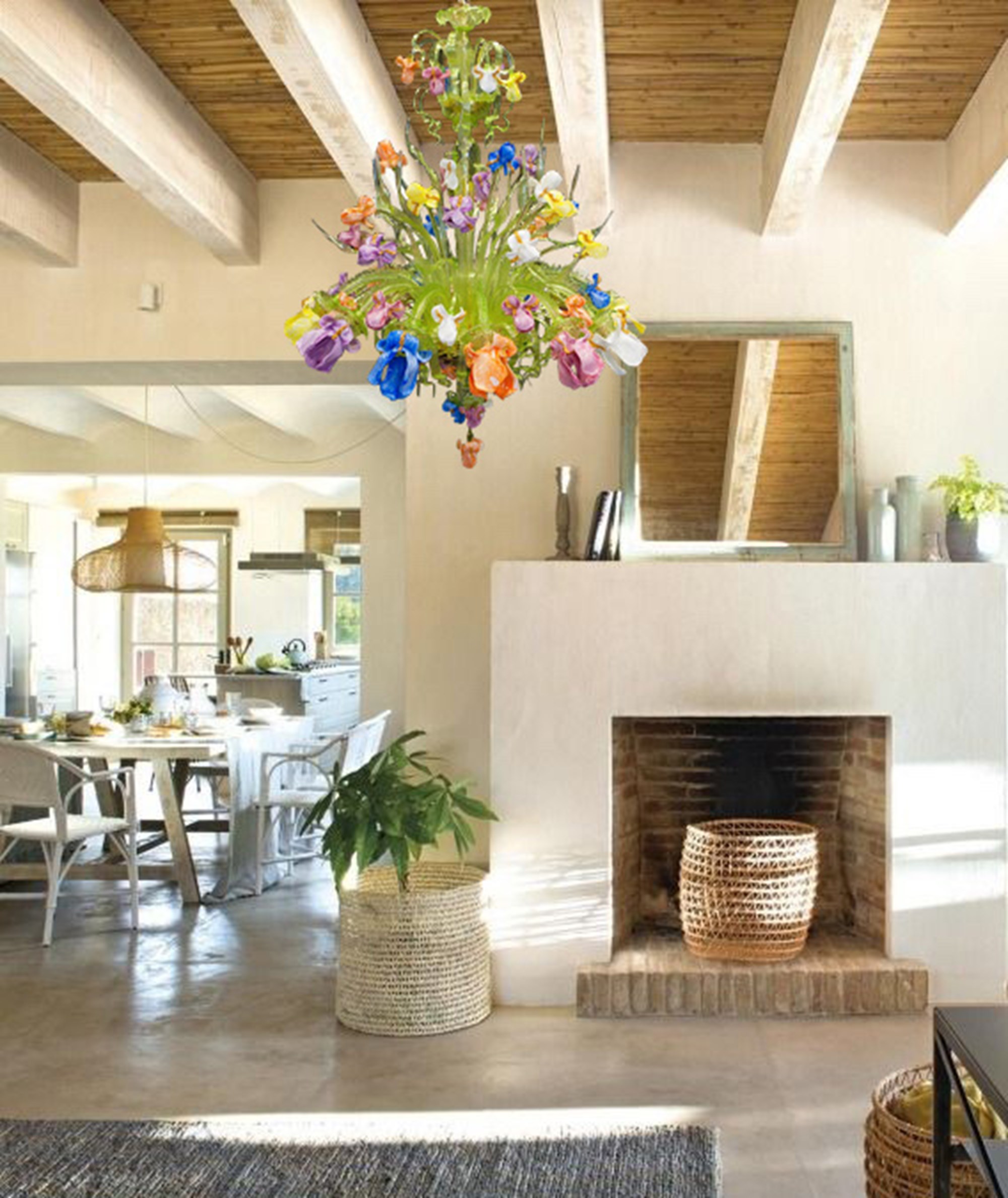 Lampadario Acquatico Policromo