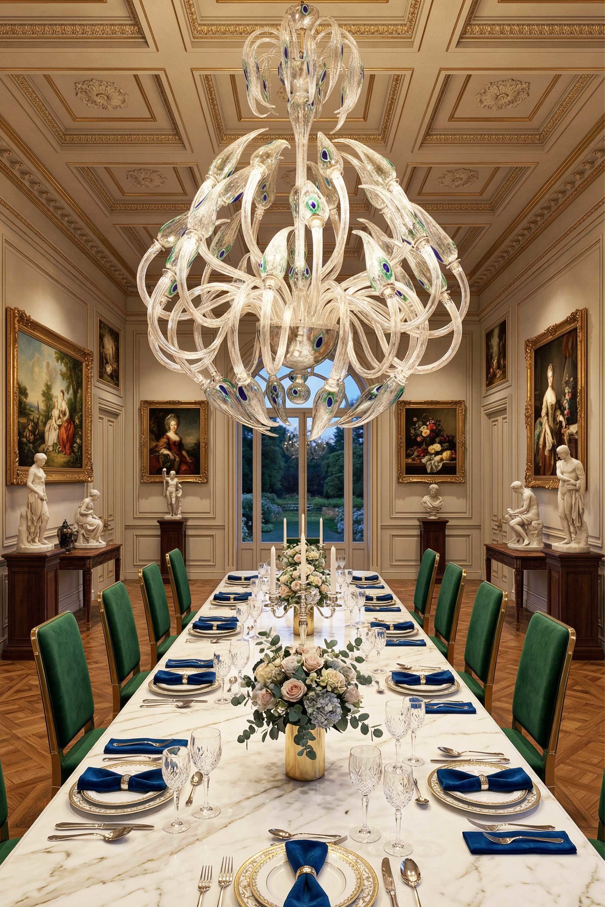 Lampadario Ali di Pavone